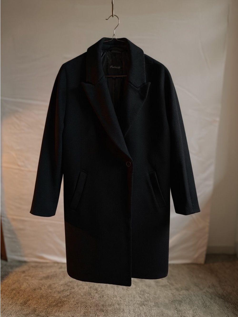 Madewell Black Woolrich Tailored Coat Women’s Size 0